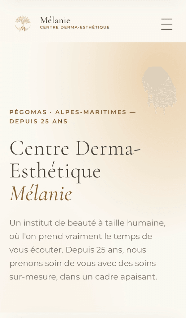 Le site Derma Mélanie sur mobile